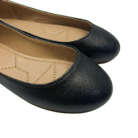 Stefy Black Leather Ballet Flat Sanis Shoes