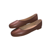 Sanis Girls Brown Leather Ballet Flats Sanis Shoes