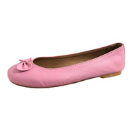 Sanis Pink Leather Flats with Bows Women's Sanis Shoes