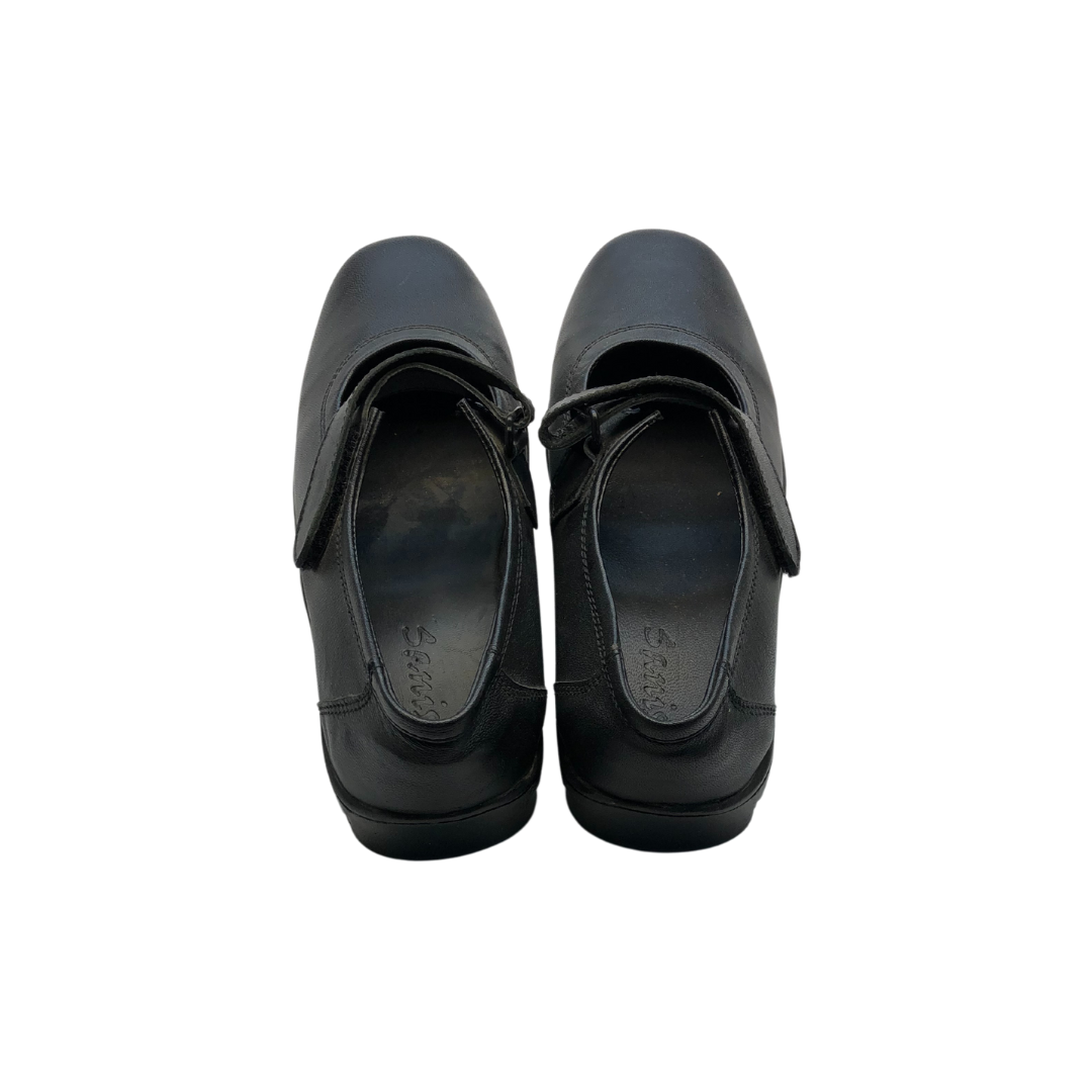 Chic Black Leather Mary Jane School Shoes for Girls Sanis Shoes