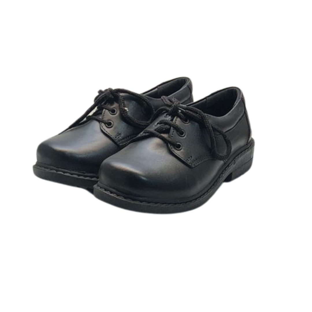 Black Leather School Shoes for Boys - Comfortable & Stylish Sanis Shoes