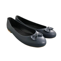 Sanis Women's Black Leather Flats Sanis Shoes