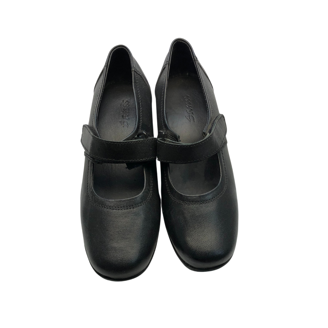 Chic Black Leather Mary Jane School Shoes for Girls Sanis Shoes