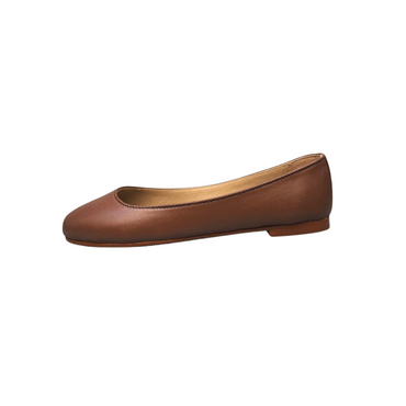 Sanis Girls Brown Leather Ballet Flats Sanis Shoes