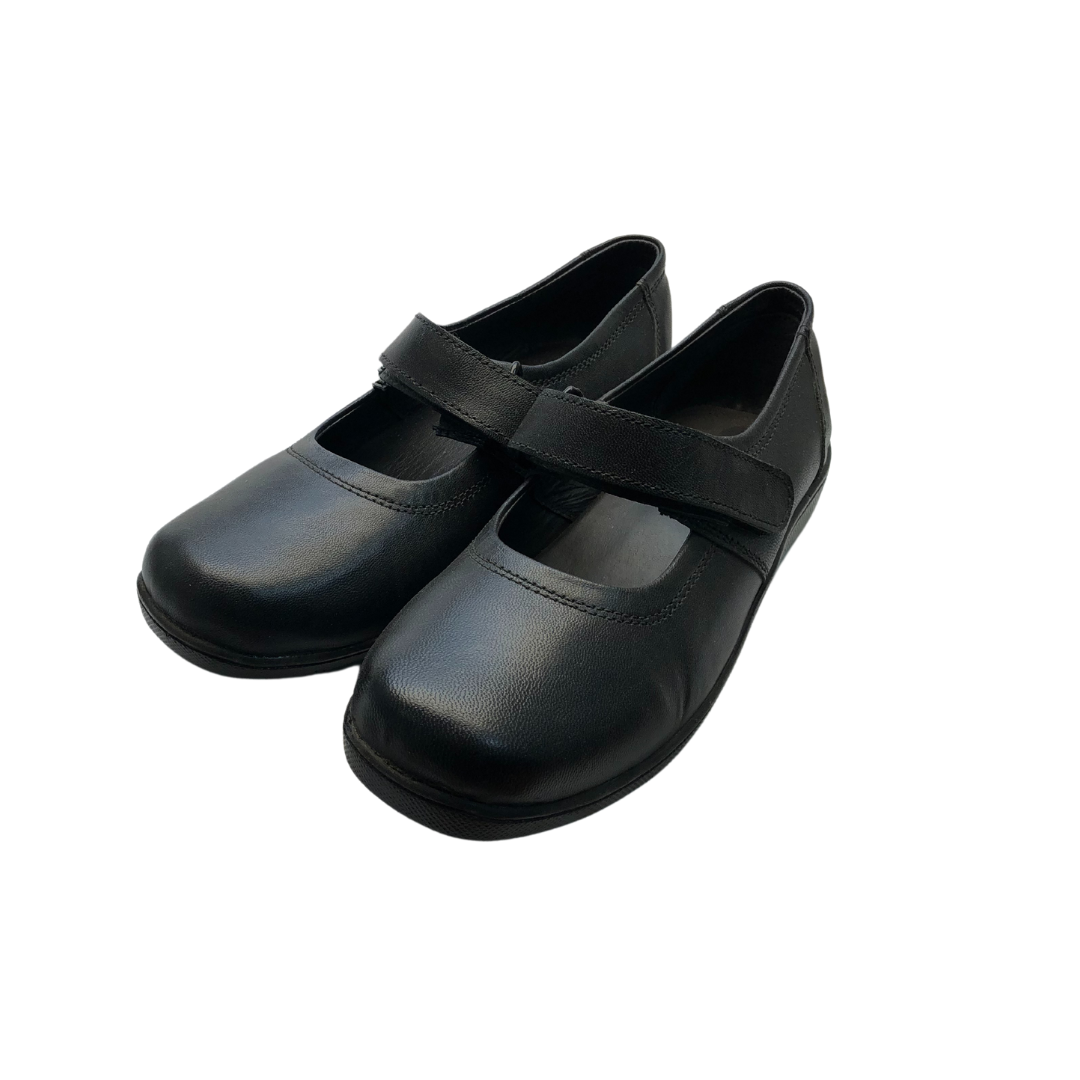 Chic Black Leather Mary Jane School Shoes for Girls Sanis Shoes